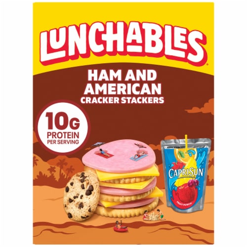 Lunchables Ham & American Cheese Cracker Stacker Kids Lunch Meal Kit Perspective: front