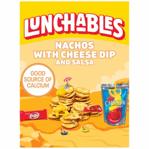 Lunchables Nachos Cheese & Salsa with Capri Sun Drink & Kit Kat Candy Bar Kids Lunch Meal Kit Perspective: front