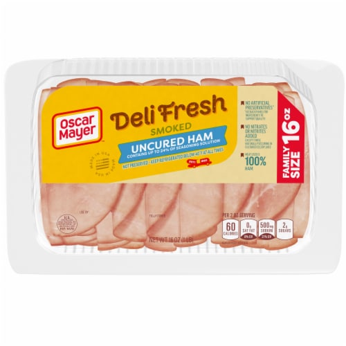 Oscar Mayer Deli Fresh Smoked Uncured Ham Thin Sliced Lunchmeat Perspective: front