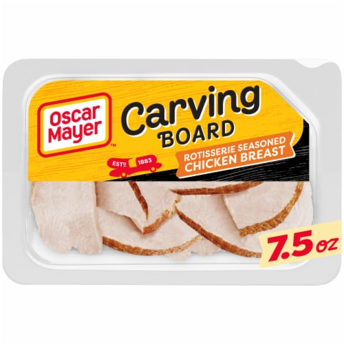 Oscar Mayer Carving Board Rotisserie Seasoned Chicken Breast Thin Sliced Lunchmeat 7.5 oz Perspective: front
