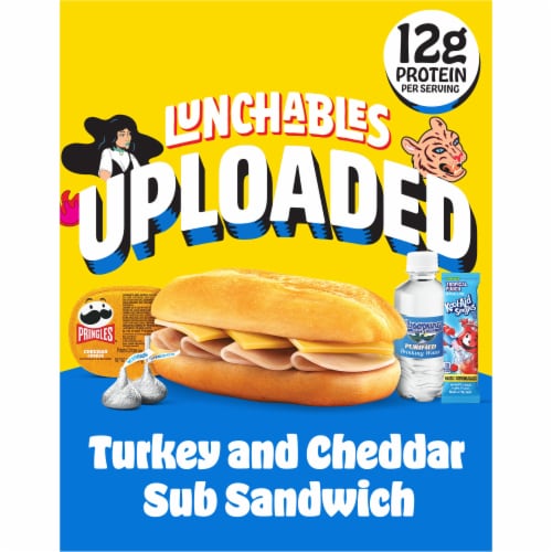 Lunchables Uploaded Turkey & Cheddar Sub Sandwich Kids Lunch Meal Kit Perspective: front
