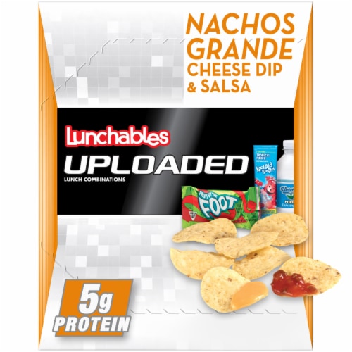 Lunchables Uploaded Nachos with Water Fruit Roll-Up Candy & Kool-Aid Single Meal Kit Perspective: front