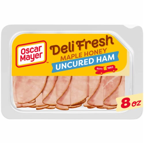 Oscar Mayer Deli Fresh Maple Honey Uncured Sliced Ham Deli Lunch Meat Perspective: front