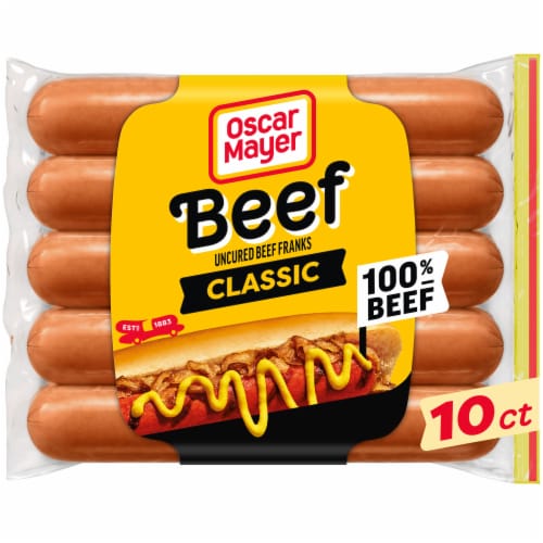 Oscar Mayer Classic Uncured Beef Franks Hot Dogs Perspective: front