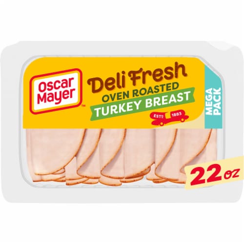 Oscar Mayer Deli Fresh Oven Roasted Deli Turkey Breast Sliced Lunch Meat Mega Pack Perspective: front