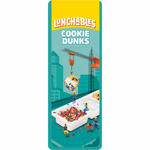 Lunchables Cookie Dunks Snack Pack with Mini Chocolate Chip Cookies Marshmallow Creme & Sprinkles Perspective: front