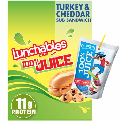 Lunchables Turkey & Cheddar Cheese Sub Sandwich Meal Kit Perspective: front