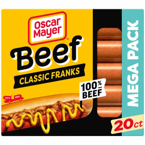 Oscar Mayer Classic Uncured Beef Franks Hot Dogs Mega Pack Perspective: front