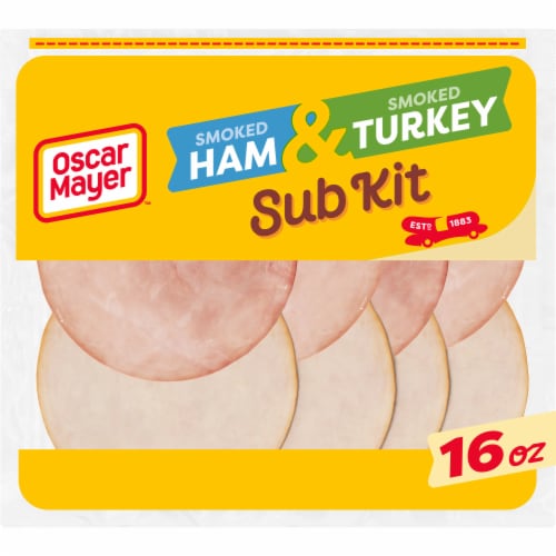 Oscar Mayer Sub Kit with Ham & Turkey Sliced Deli Lunch Meat Variety Pack Perspective: front