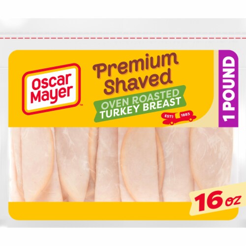 Oscar Mayer Premium Shaved Oven Roasted Turkey Breast Thin Sliced Lunchmeat Perspective: front