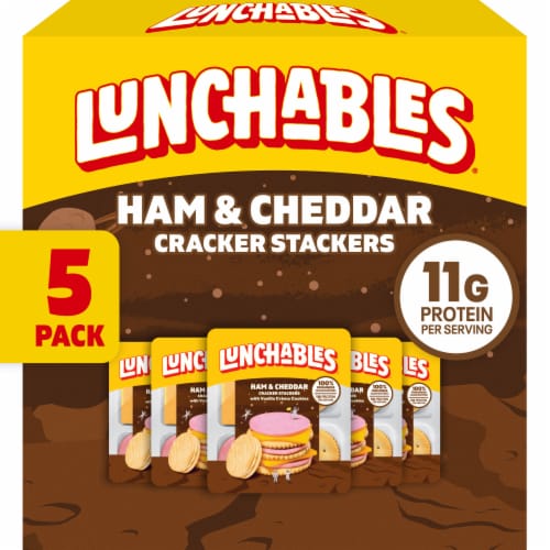 Lunchables® Ham and Cheddar Cracker Stackers, 5 ct / 3.5 oz - Kroger