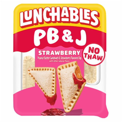 Lunchables PB&J Peanut Butter Sandwich & Strawberry Flavored Dip Perspective: front