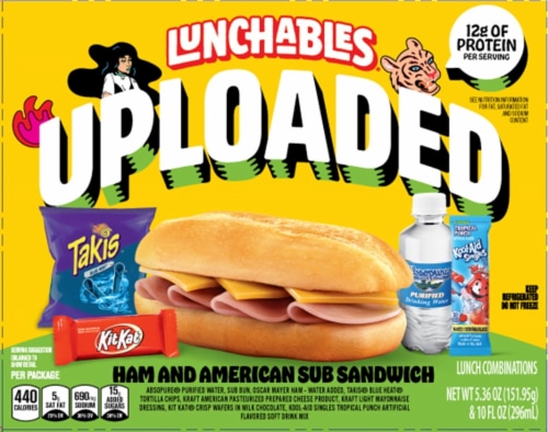 Lunchables® Uploaded Ham and American Sub Sandwich Perspective: front