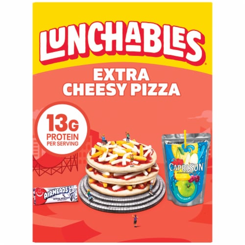 Lunchables Extra Cheese Pizza with Capri Sun Drink & Airheads Candy Kids Lunch Meal Kit Perspective: front