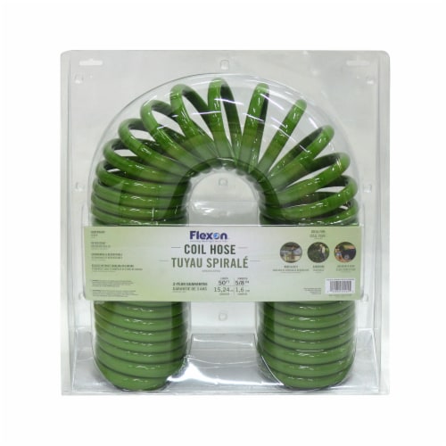 Flexon 5/8 x 50ft Lightweight Coil Garden Hose Perspective: front