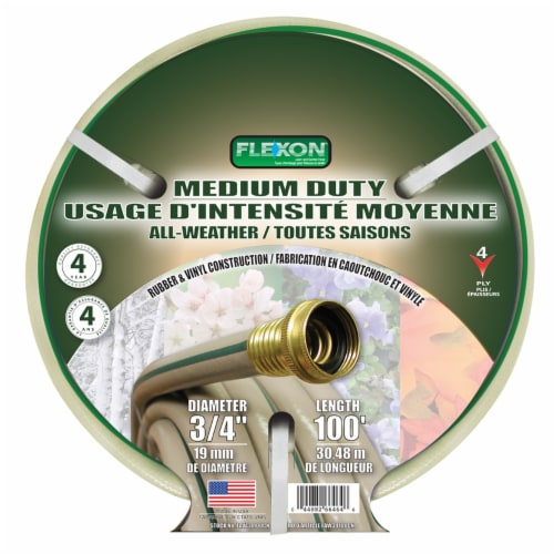 Flexon 3/4" x 100ft Medium Duty All Weather Garden Hose Perspective: front