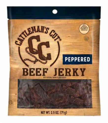 Cattleman's Cut® Peppered Beef Jerky Perspective: front