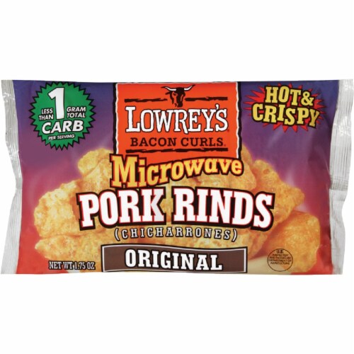 Lowrey's Bacon Curls Original Microwave Pork Rinds Perspective: front