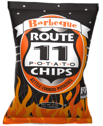 Route 11 Barbeque Kettle Cooked Potato Chips Perspective: front