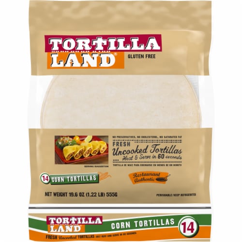 Tortilla Land Uncooked Gluten Free Corn Tortillas 14 Count, 19.6 oz