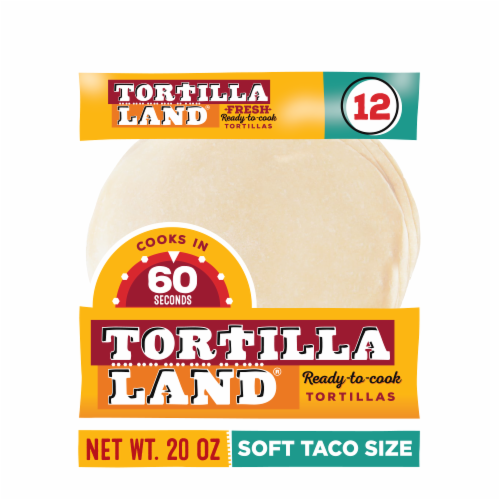 Tortilla Land® Fresh Uncooked Soft Taco Size Flour Tortillas Perspective: front