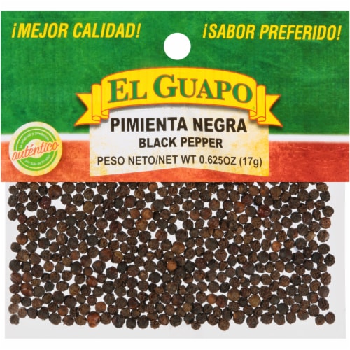 El Guapo® Pimienta Negra Whole Black Pepper Perspective: front