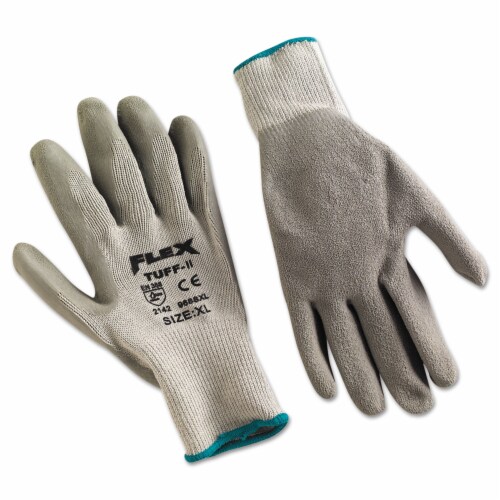 MCR™ Safety Flextuff Latex Dipped Gloves, Gray, X-Large, 12 Pairs 9688XL Perspective: front