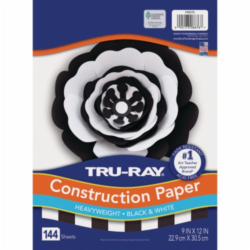 Tru-Ray® Black & White Construction Paper, 9 in x 12 in / 144 sheets -  Kroger