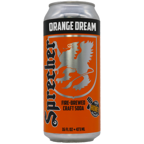 Sprecher Orange Dream Soda Perspective: front