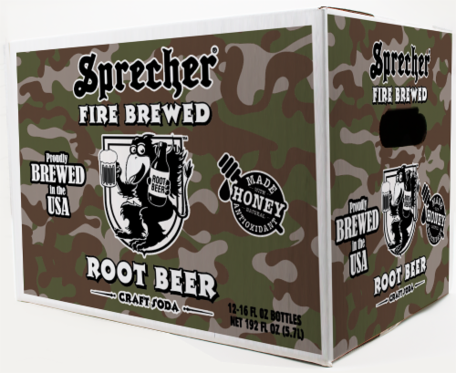 Sprecher® Fire Brewed Root Beer Bottles Case Perspective: front