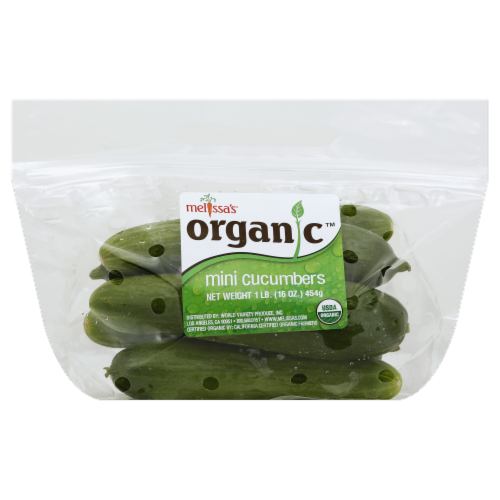 Melissa's Organic Mini Cucumbers Perspective: front