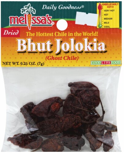 Melissa's Bhut Jolokia Dried Ghost Chile Perspective: front