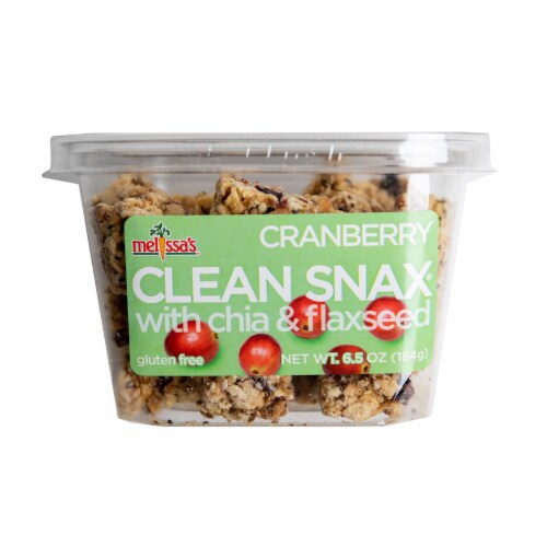 Mellissa's Cranberry Clean Snax with Chia & Flaxseed (Approximate Delivery 3-6 Days) Perspective: front