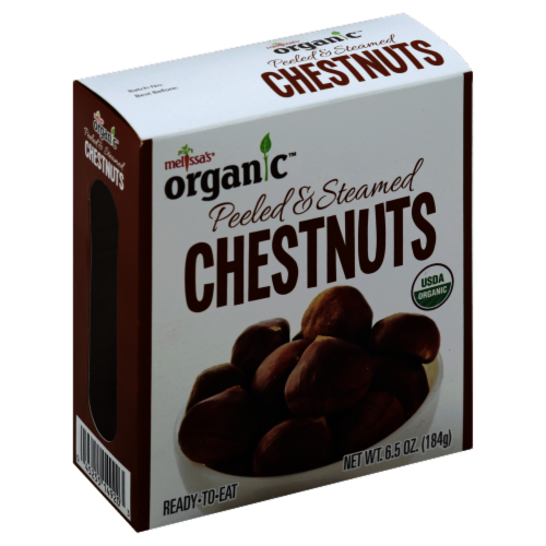 Melissa's Organic Peeled Steamed Chestnuts Perspective: front