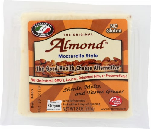 Lisanatti Foods Almond Mozzarella Style Cheese Perspective: front