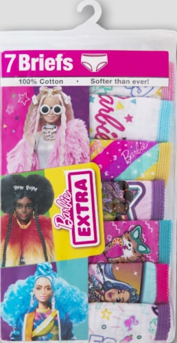 Barbie Girls Assorted Multi Pattern Briefs Perspective: front