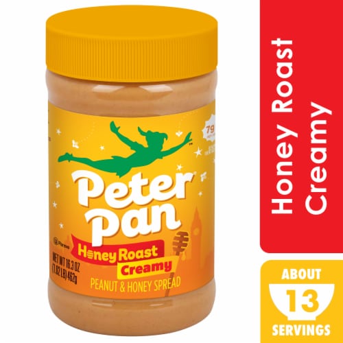 Peter Pan Creamy Honey Roast Peanut Butter Spread Made with Roasted Peanuts Perspective: front