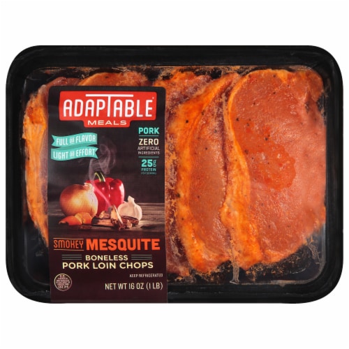 AdapTable® Meals Smokey Mesquite Boneless Pork Loin Chops Perspective: front