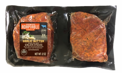AdapTable Meals® Garlic Butter Boneless Beef Sirloin Steaks Perspective: front