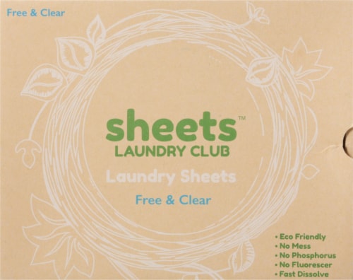 Sheets Laundry Club Free & Clear Laundry Sheets Perspective: front