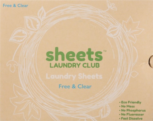 Sheets Laundry Club Laundry Sheets, Free & Clear - 50 sheets