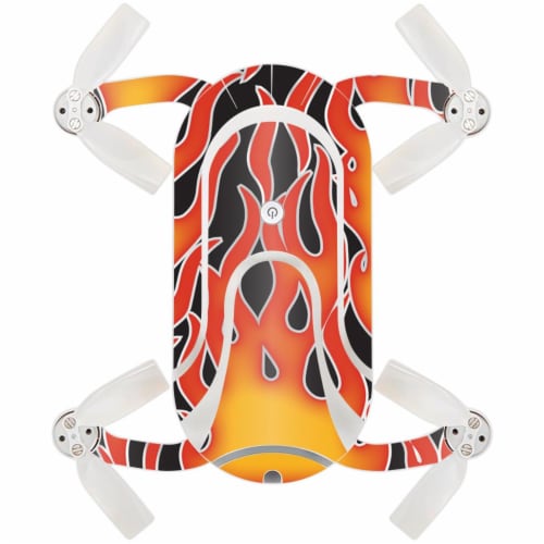 MightySkins ZEDOPO-Hot Flames Skin for Zerotech Dobby Pocket Drone - Hot Flames Perspective: front