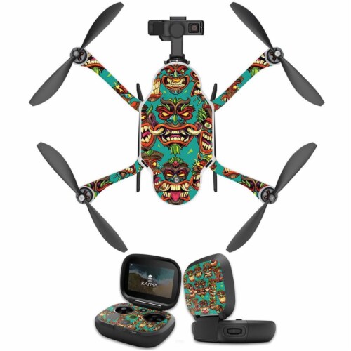 MightySkins GOPRKAR-Crazy Tikis Skin Decal Wrap for Go Pro Karma - Crazy Tikis Perspective: front