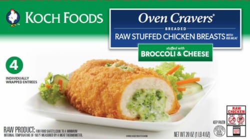 Koch Foods Oven Cravers® Broccoli & Cheese Stuffed Chicken Breasts Perspective: front