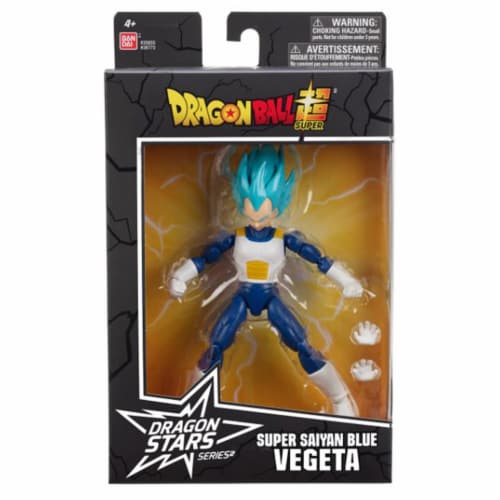 Bandai Dragonball Super Dragon Stars Super Saiyan Blue Vegeta Version 2 Action Figure Perspective: front