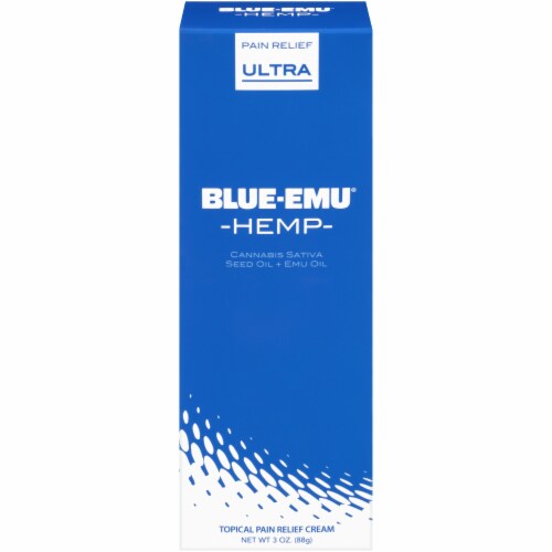 Blue Emu Hemp Ultra Pain Relief Topical Cream Perspective: front