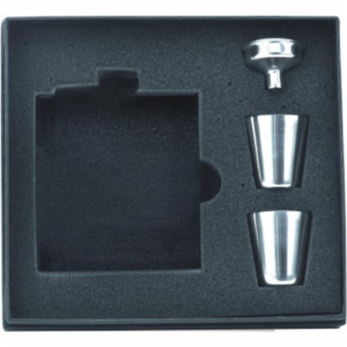 FJX Wholesale 6oz Flask Set in Gift Box Perspective: front