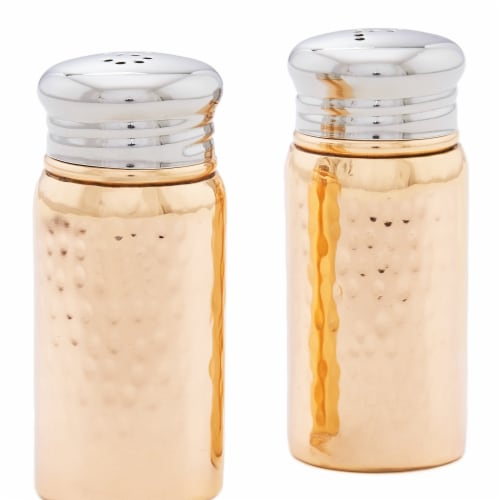 Old Dutch International 3.25 in. Hammered Salt & Pepper Shaker Set, Copper Perspective: front