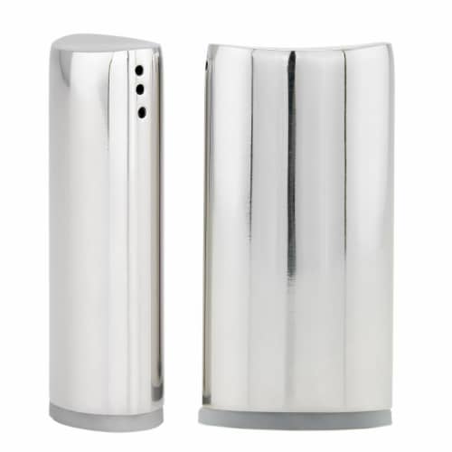 Old Dutch International 3 in. Stainless Steel Oval Salt & Pepper Shaker Set Perspective: front