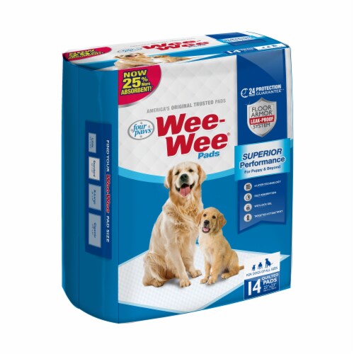 Four Paws Wee-Wee Quilted Housebreaking Pads 14 Count Perspective: front